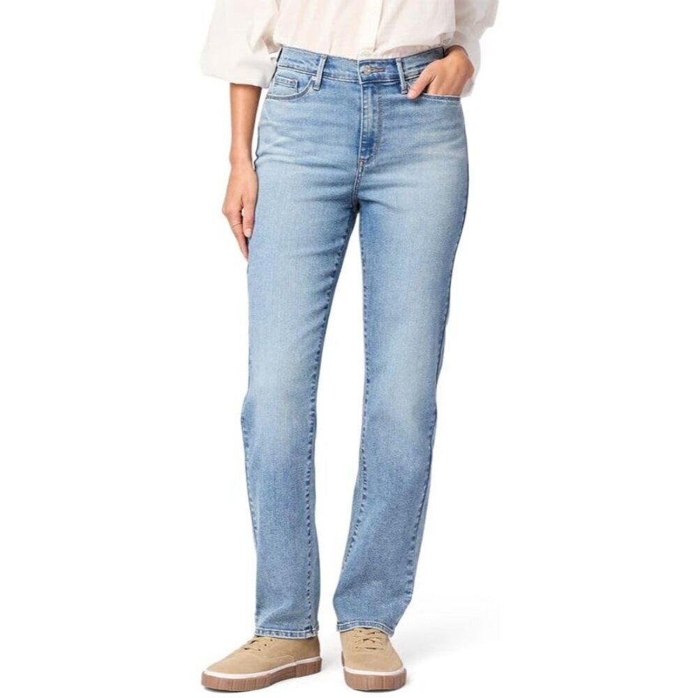 Women’s High-Rise Straight Jeans Plus Size Cotton Stretch Durable Classic